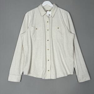 Faherty Women Top XL Off White Legend Sweater Shirt Neutral Old Money Minimalist